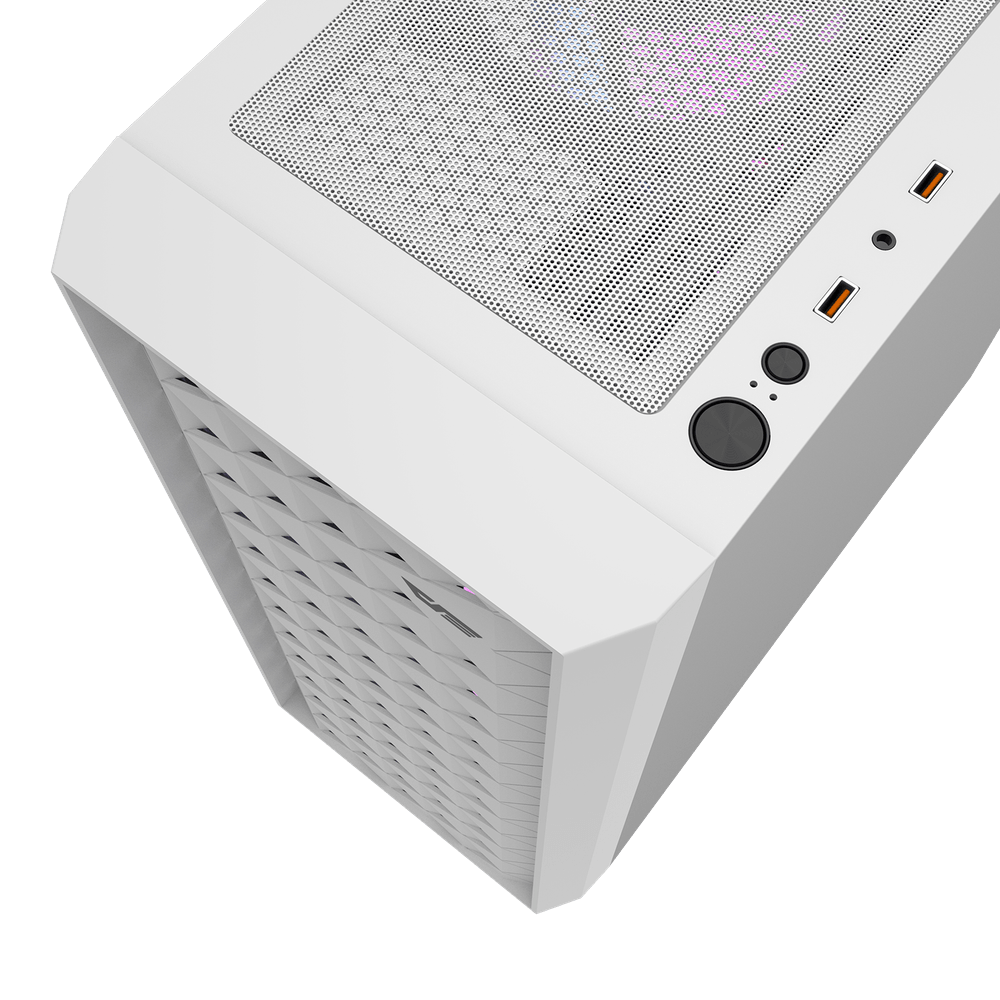 Darkflash DK351 ATX with 4 FANS PC Case - White