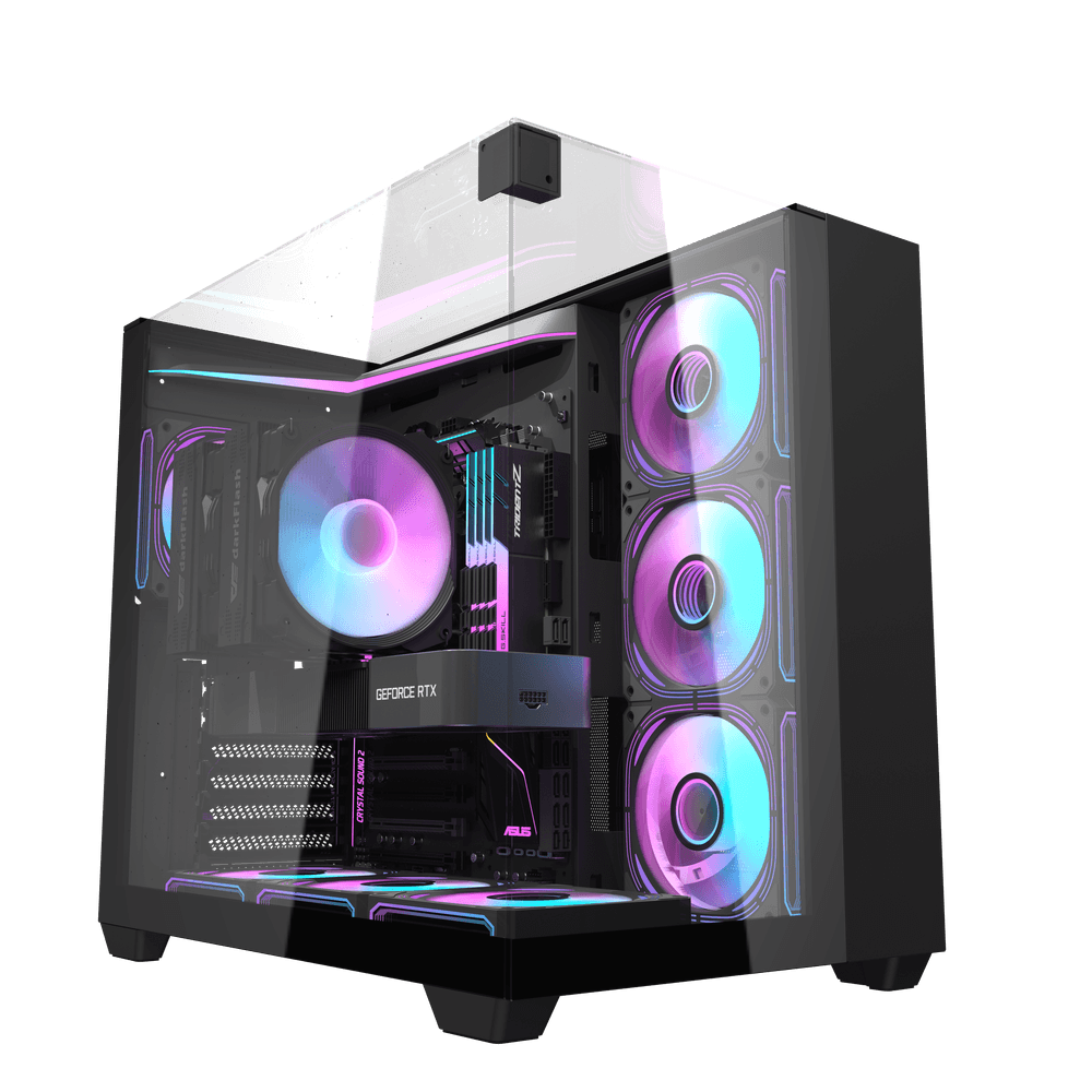 Darkflash TH285 ATX with 4 FANS ( Black ) GAMING CASE