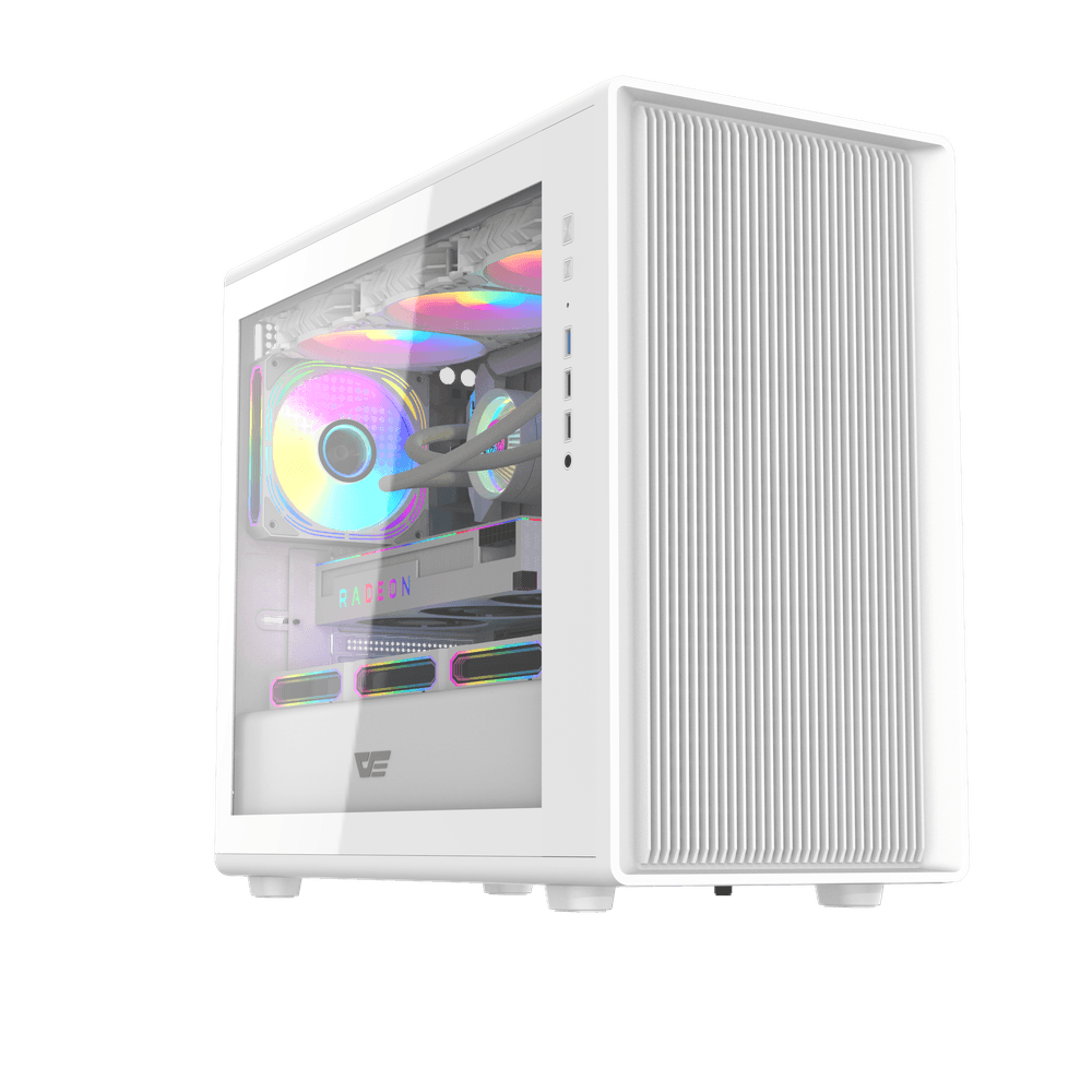 Darkflash DB460M M-ATX with 3 FANS PC Case - White