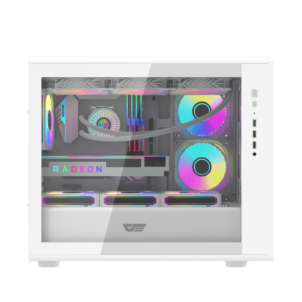 Darkflash DB460M M-ATX with 3 FANS PC Case - White