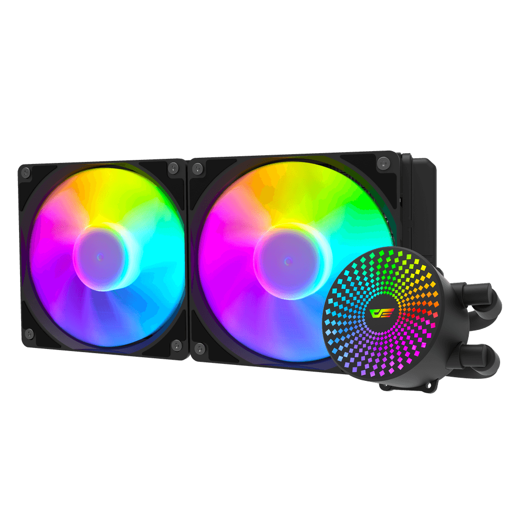 Darkflash Radiant DC240 240mm AIO ARGB Liquid CPU Cooler - Black