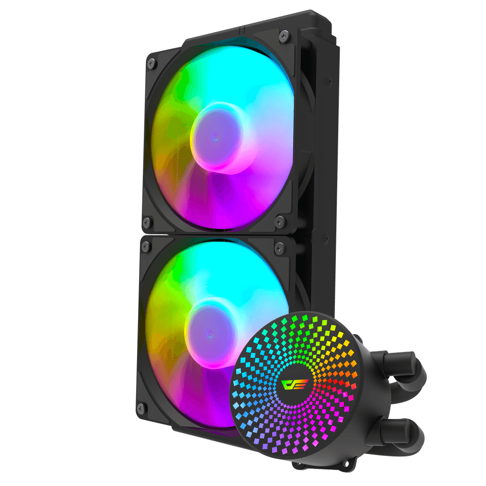 Darkflash Radiant DC240 240mm AIO ARGB Liquid CPU Cooler - Black