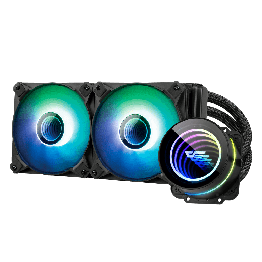 Darkflash Twister DX240 V2 240mm AIO ARGB Liquid CPU Cooler - Black