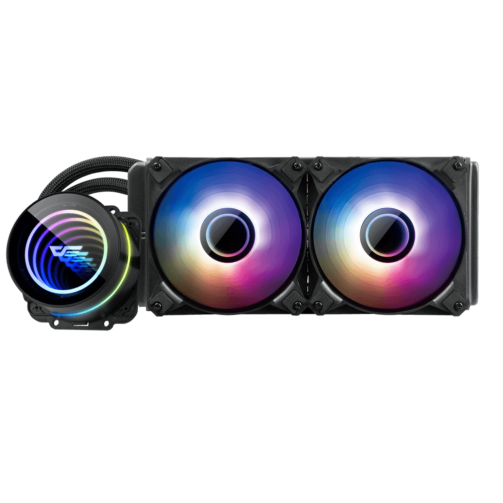 Darkflash Twister DX240 V2 240mm AIO ARGB Liquid CPU Cooler - Black