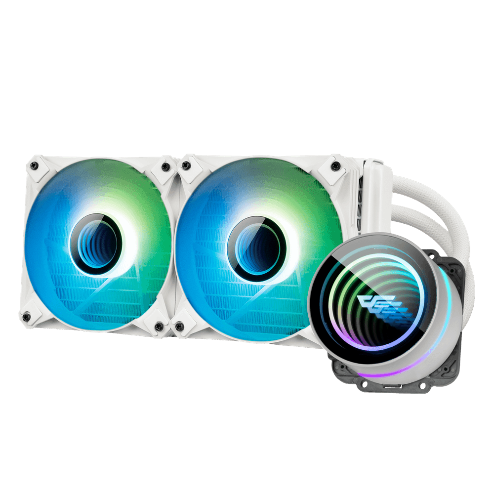 Darkflash Twister DX240 V2 240mm AIO ARGB Liquid CPU Cooler - White