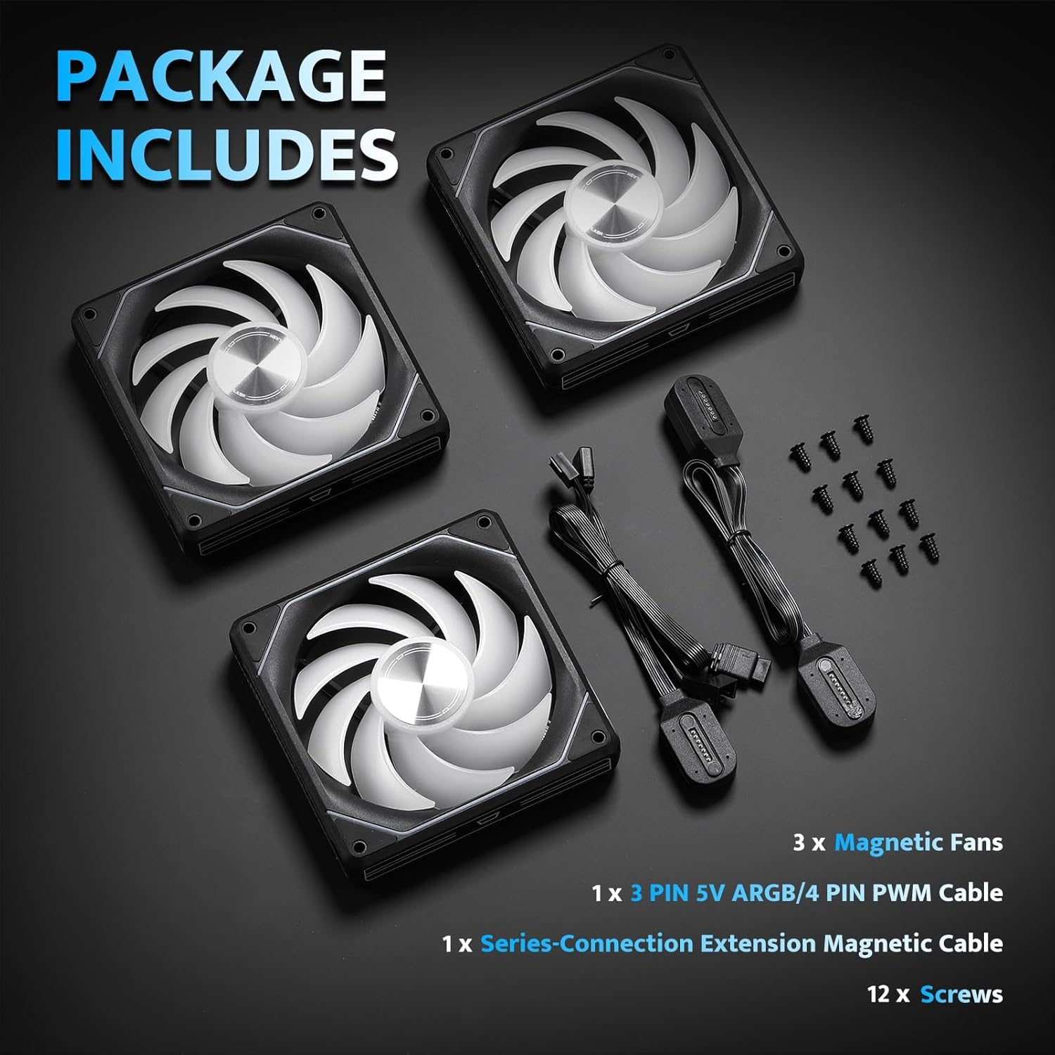 Darkflash Gauss G16 3in1 120mm Magnatic ARGB Case FAN - Black