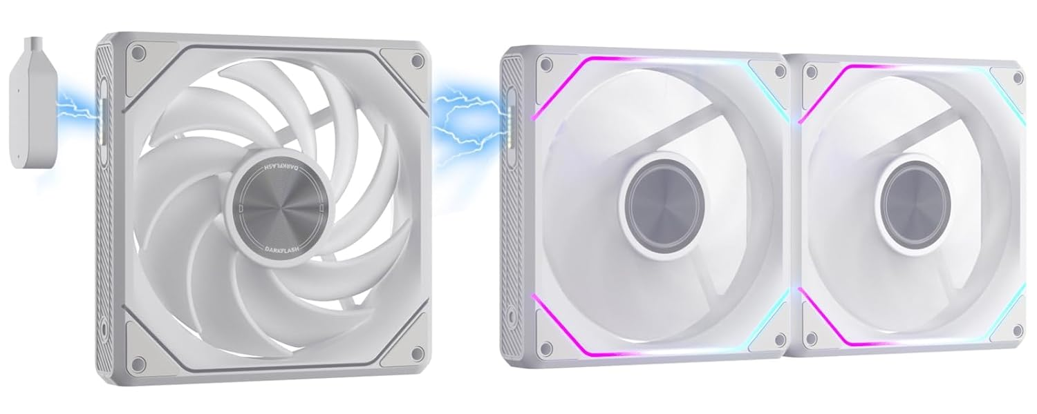 Darkflash Gauss G16 3in1 120mm Magnetic ARGB Case FAN - White