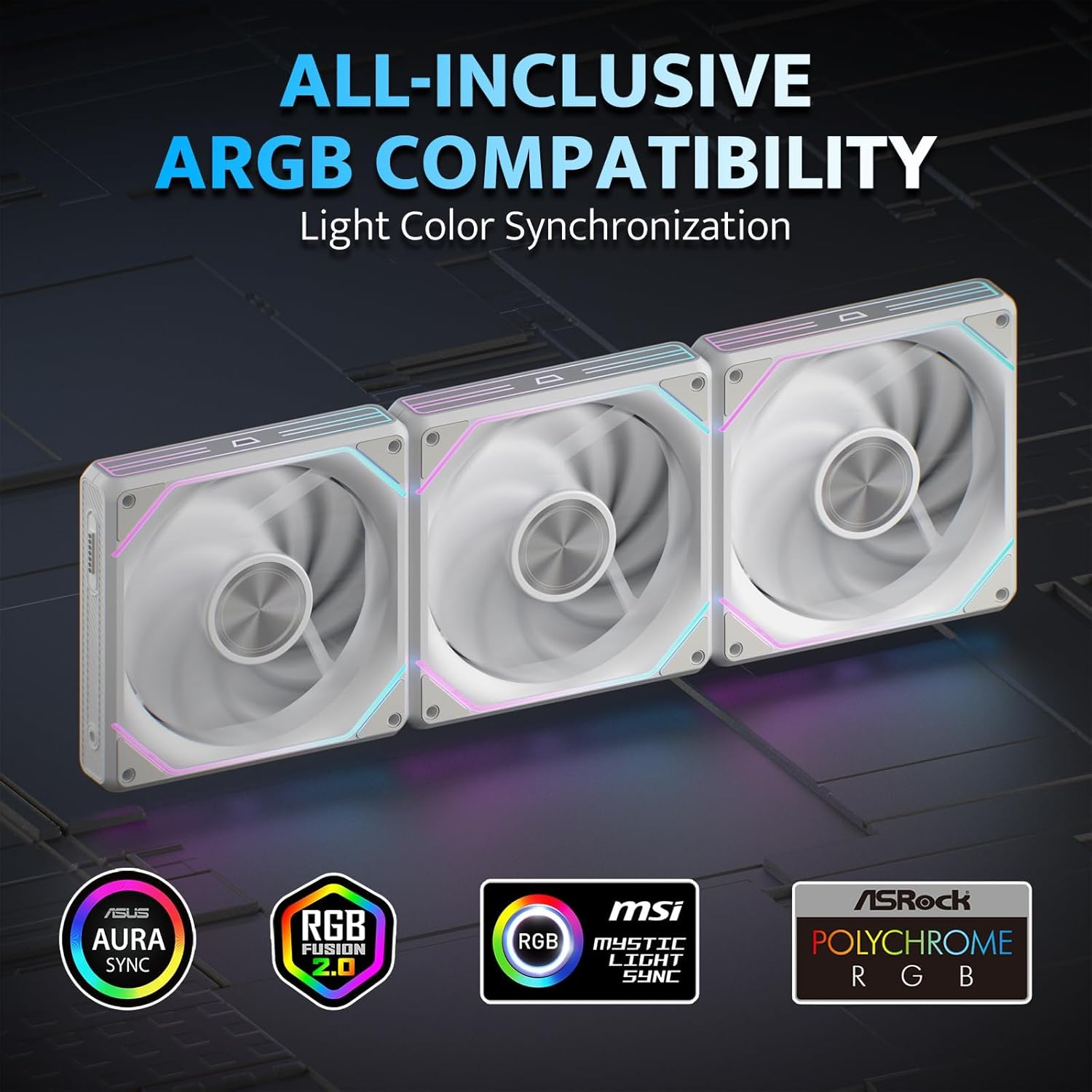 Darkflash Gauss G16 3in1 120mm Magnetic ARGB Case FAN - White