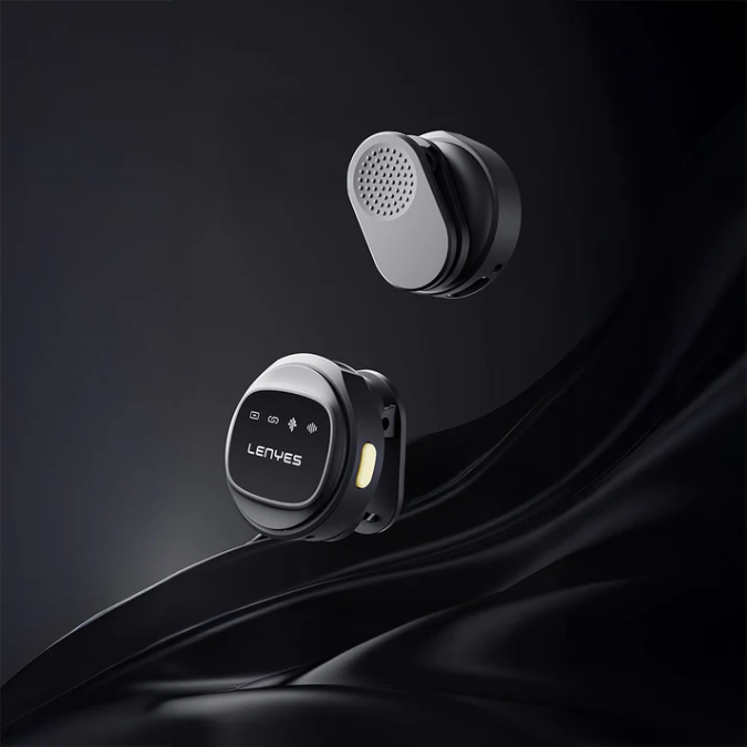LENYES LM204-TC Wireless Lavalier Microphone with Type-C Charging Port and Intelligent Noise Cancellation