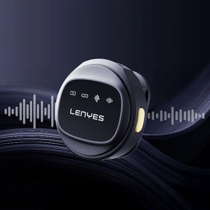 LENYES LM204-TC Wireless Lavalier Microphone with Type-C Charging Port and Intelligent Noise Cancellation