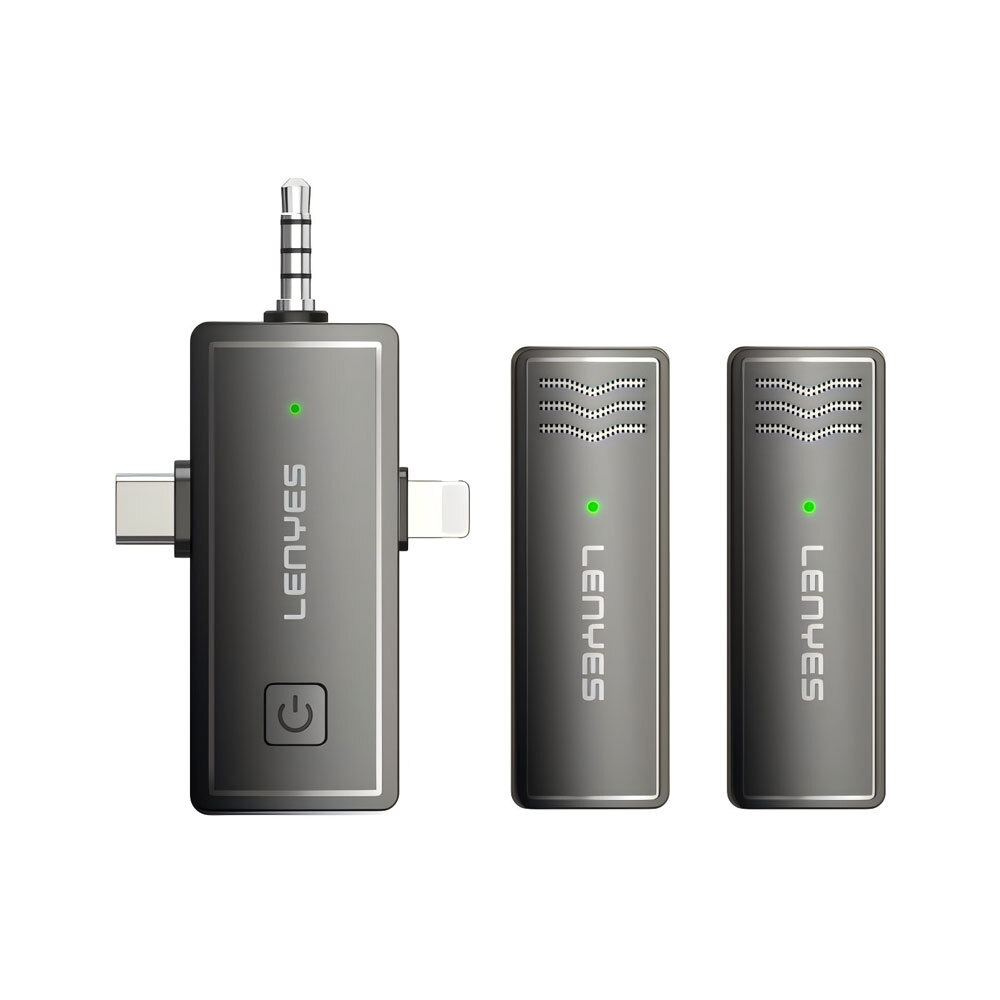 LENYES LM202 Lavalier Wireless 2in1 Microphone LENYES LM202 Lavalier Wireless 2in1 Microphone