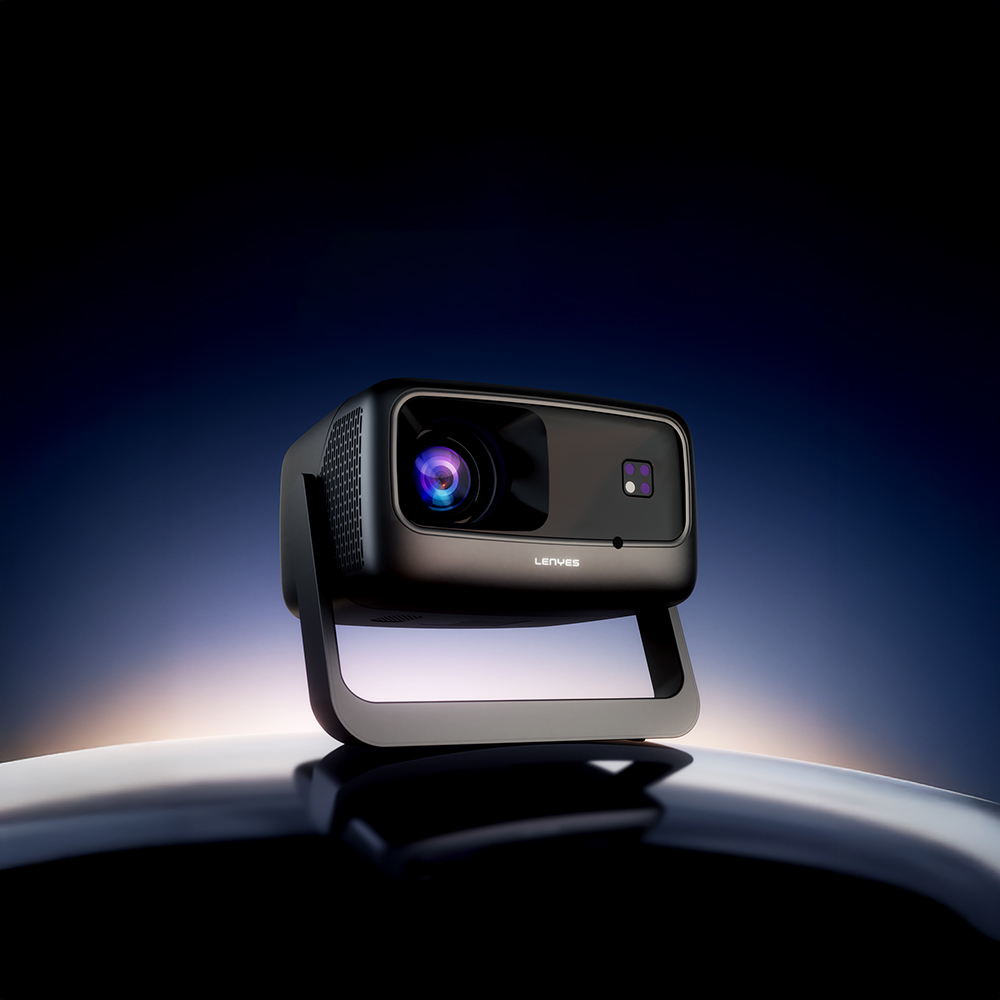 LENYES LPR02 LCD FHD 360 Degree Rotatable Auto Focus Projector - Dark Gray
