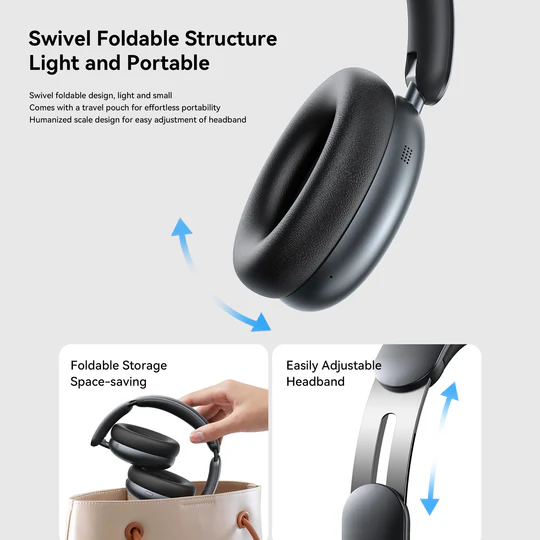 Joyroom JR-JH1 Hybrid ANC Wireless Headphones - Black