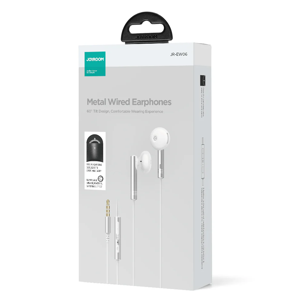 Joyroom JR-EW06 Wired Series In-Ear Wired Earbuds - White