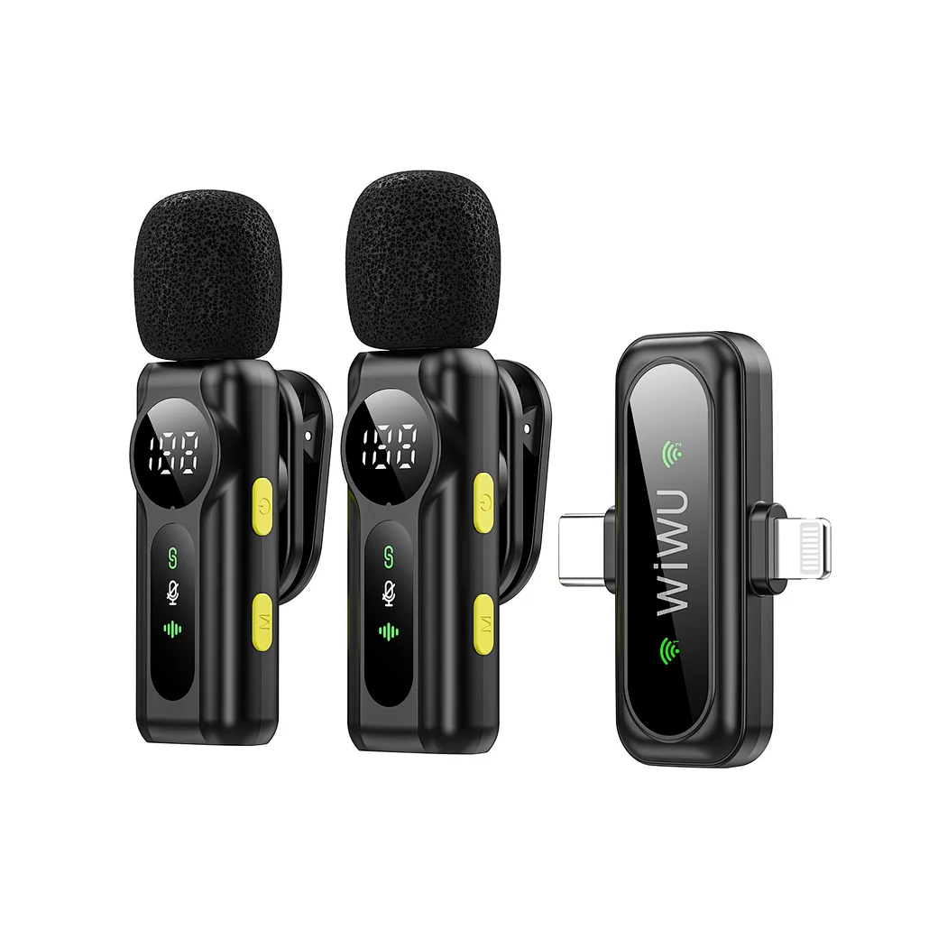 WIWU Wi-WM007 2in1 Wireless Lavalier Microphone with ANC and Lightning Port