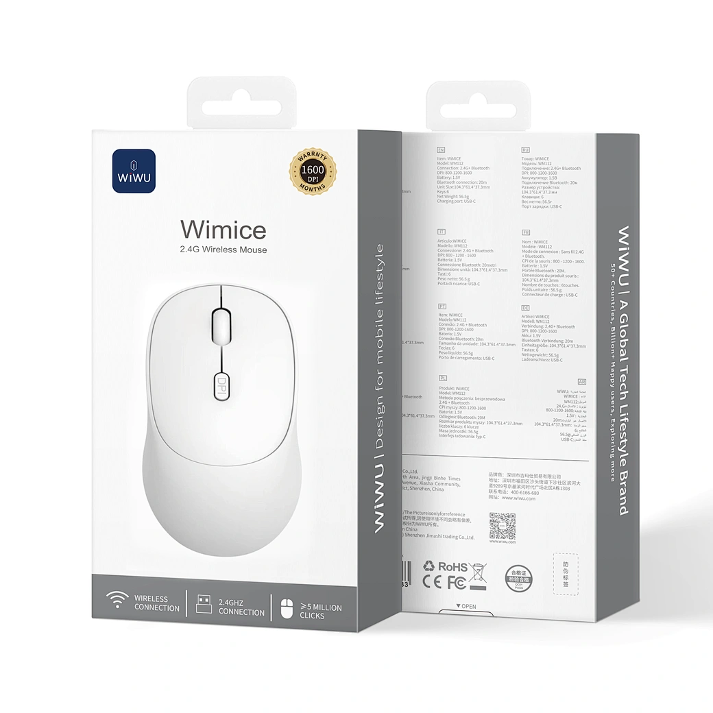 WIWU WM112 2.4G Wireless Mouse - White