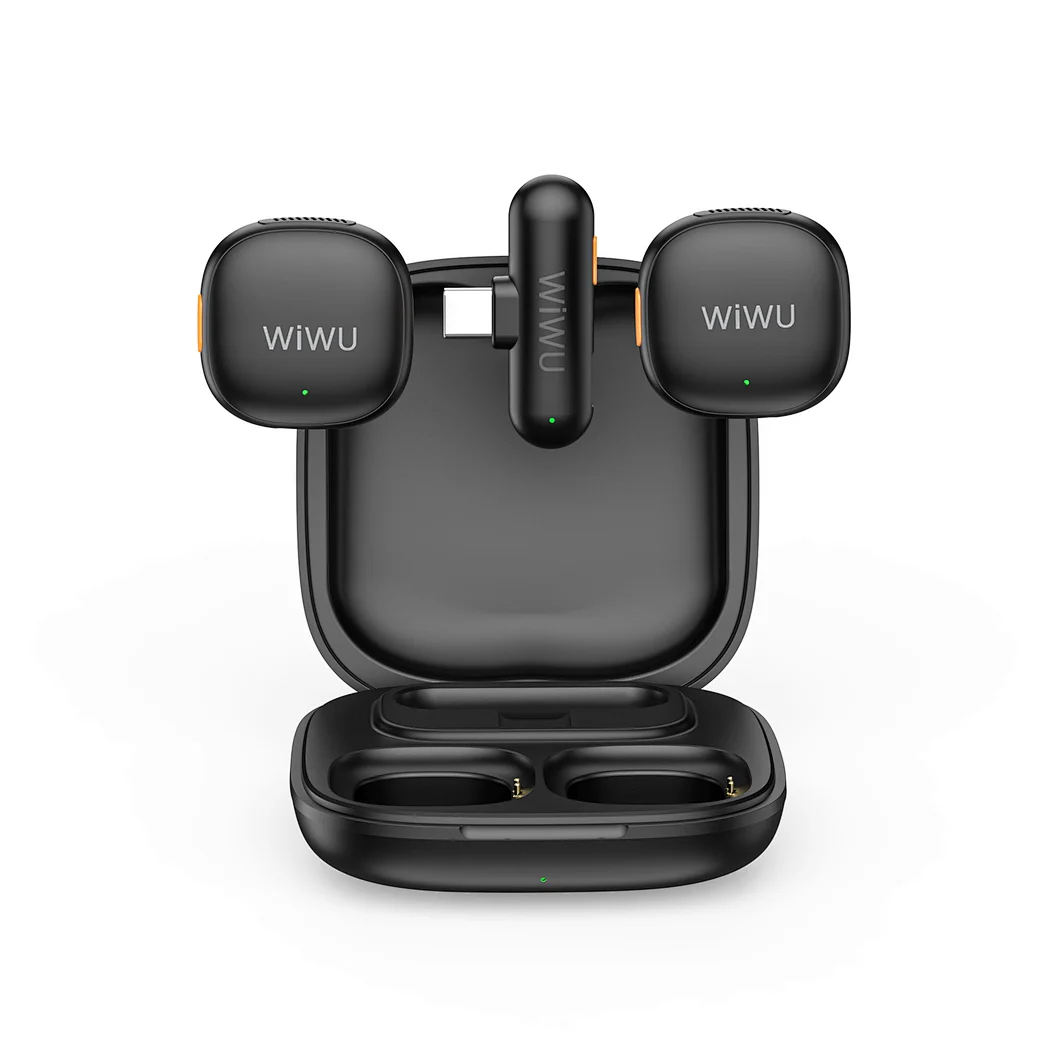 WIWU Wi-WM006 Duo Wireless Microphone AI Adaptive Noise Reduction - Black