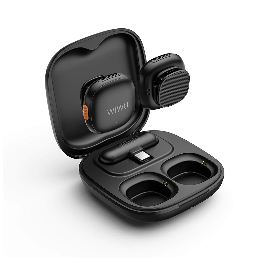 WIWU Wi-WM006 Duo Wireless Microphone AI Adaptive Noise Reduction - Black