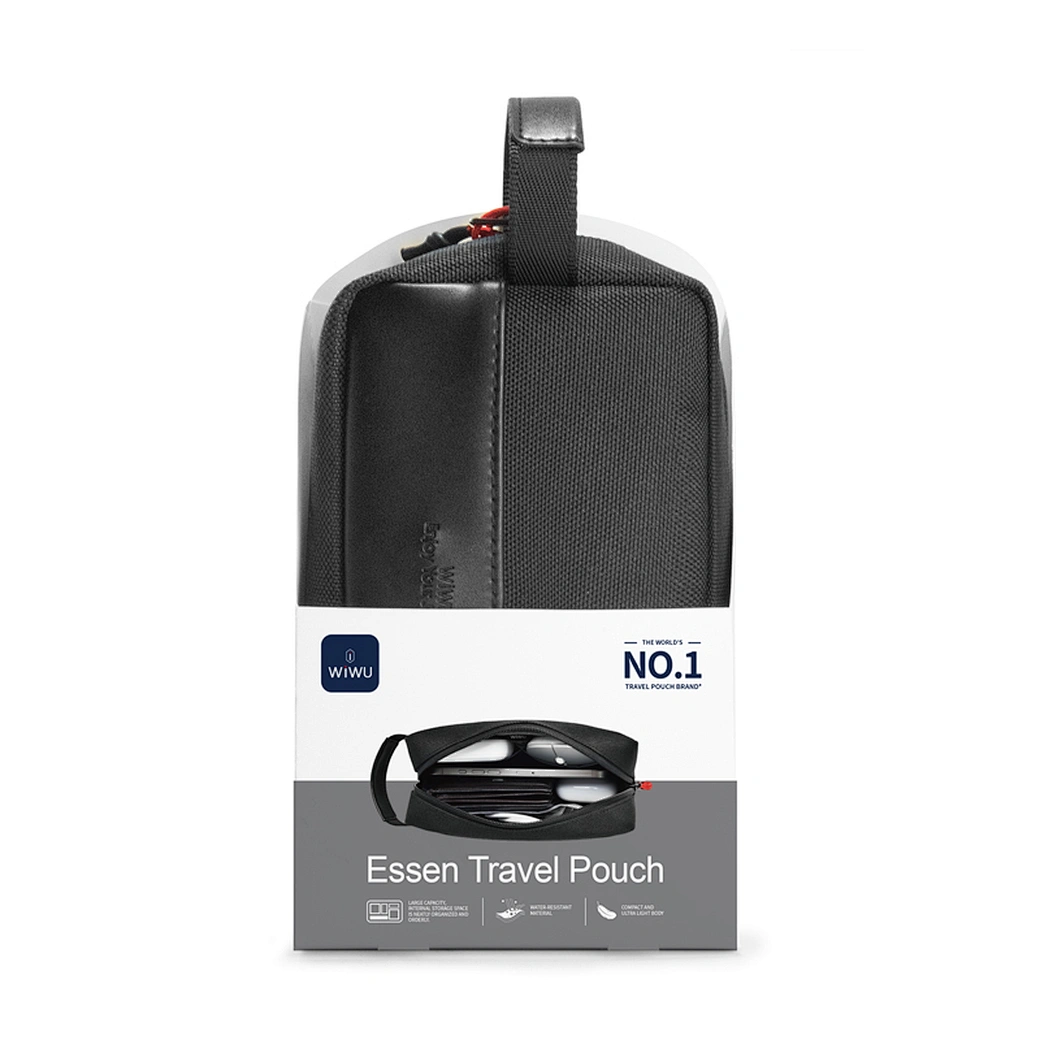 WIWU Essen Travel Organizer Pouch – Compact & Water-Resistant - Black