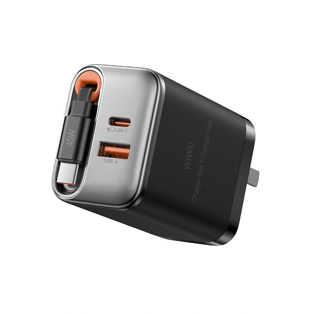 WIWU 45W Helix GaN Fast Charger - Black