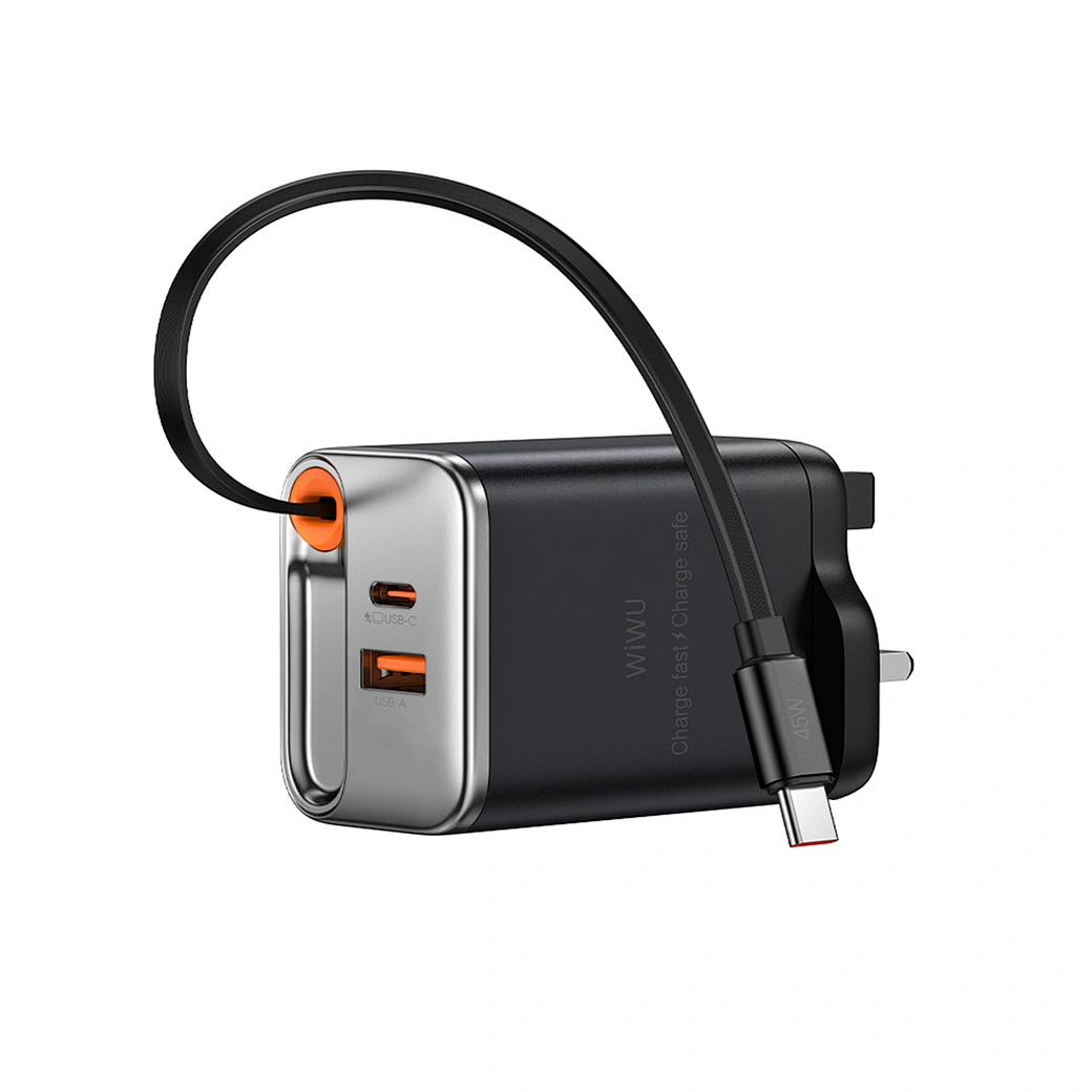 WIWU 45W Helix GaN Fast Charger - Black