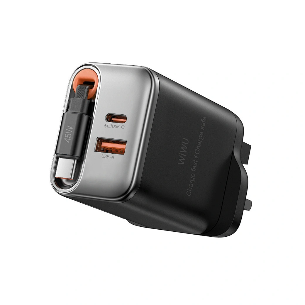 WIWU 45W Helix GaN Fast Charger - Black
