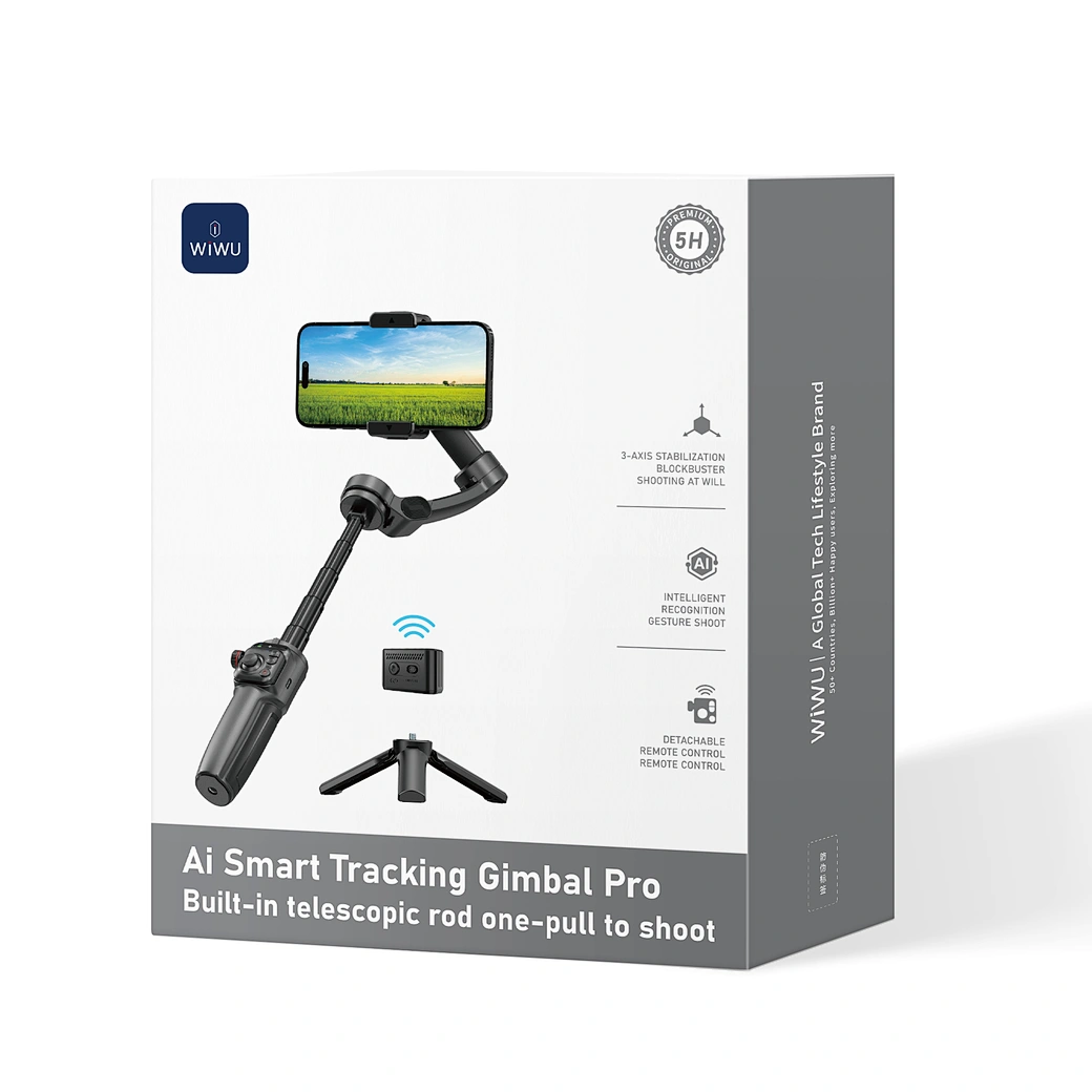 WIWU Wi-SE016 AI-Smart Tracking Gimbal PRO - Black