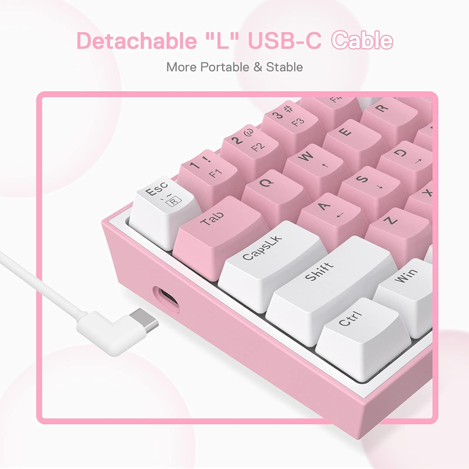 Redragon K617 FIZZ RGB Wired Mechanical Gaming Keyboard (R-SW) - White/Pink