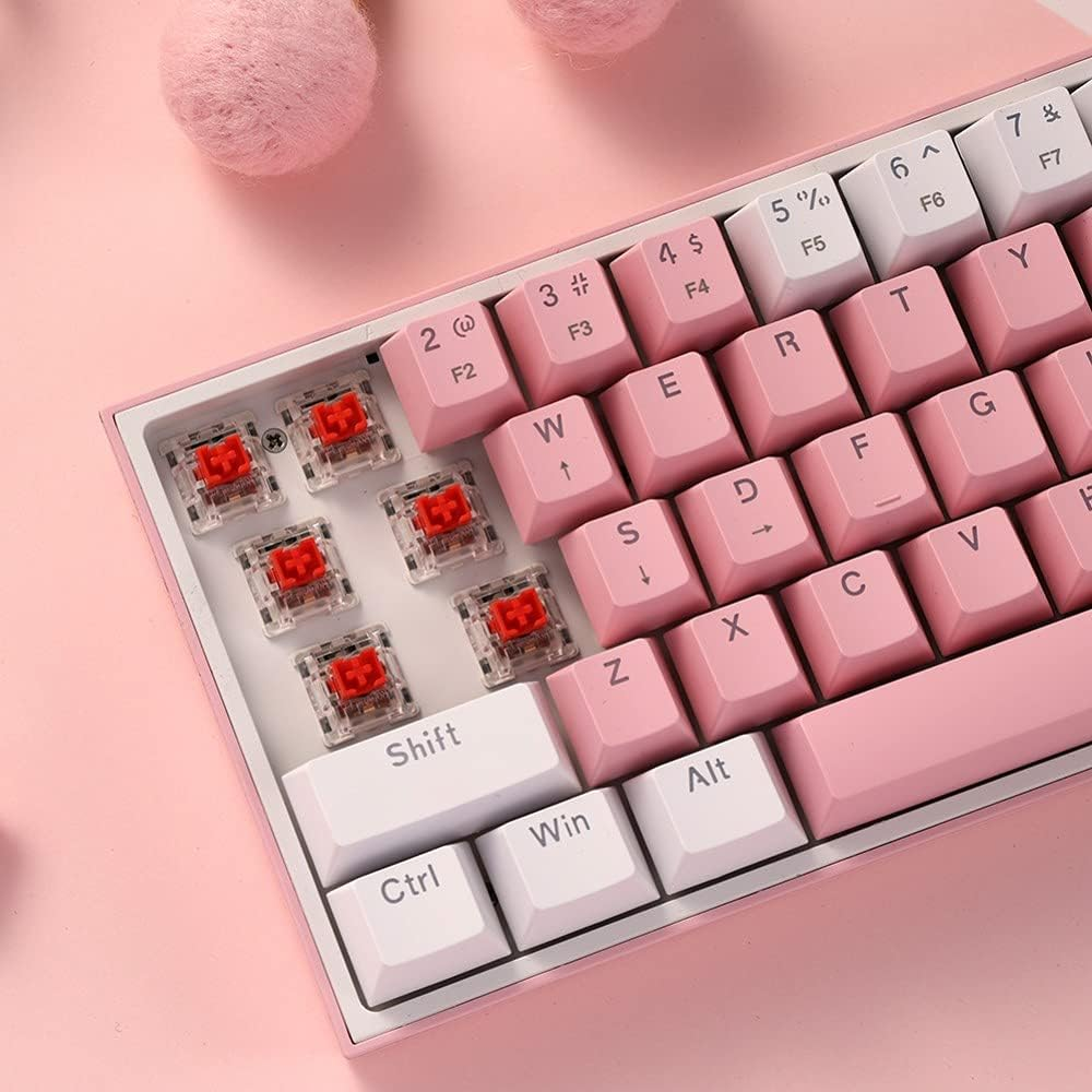 Redragon K617 FIZZ RGB Wired Mechanical Gaming Keyboard (R-SW) - White/Pink