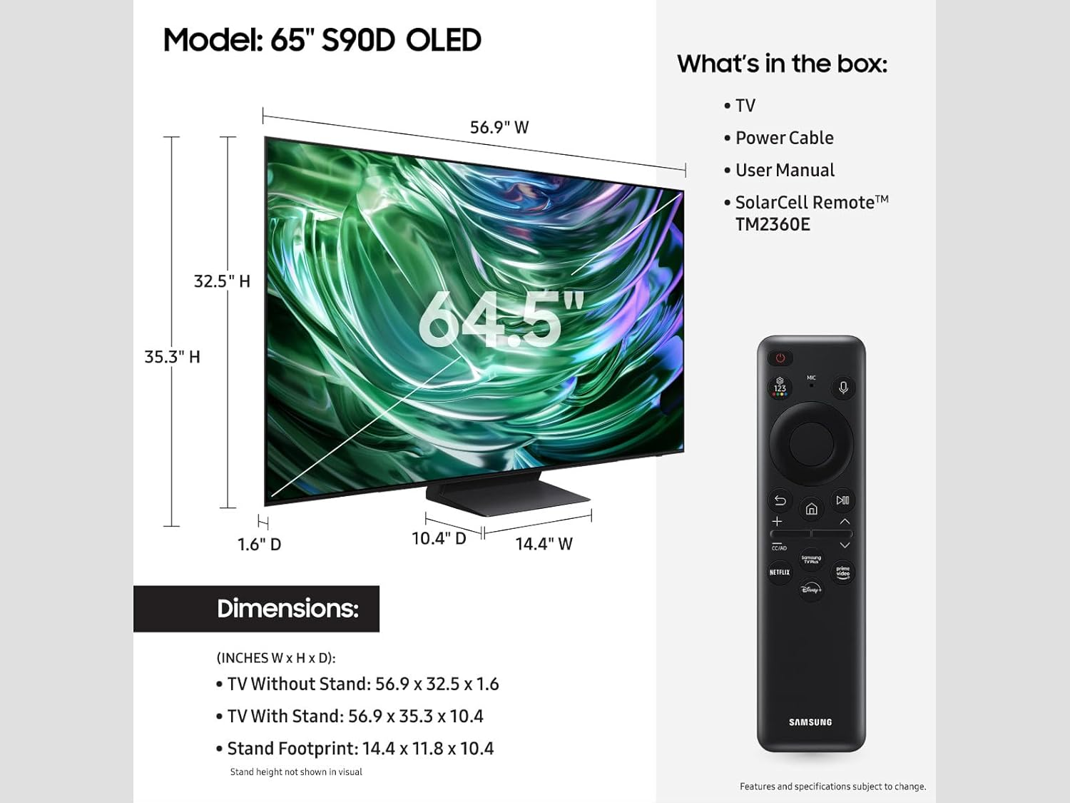 Samsung OLED 4K Smart TV HDR10+ 65