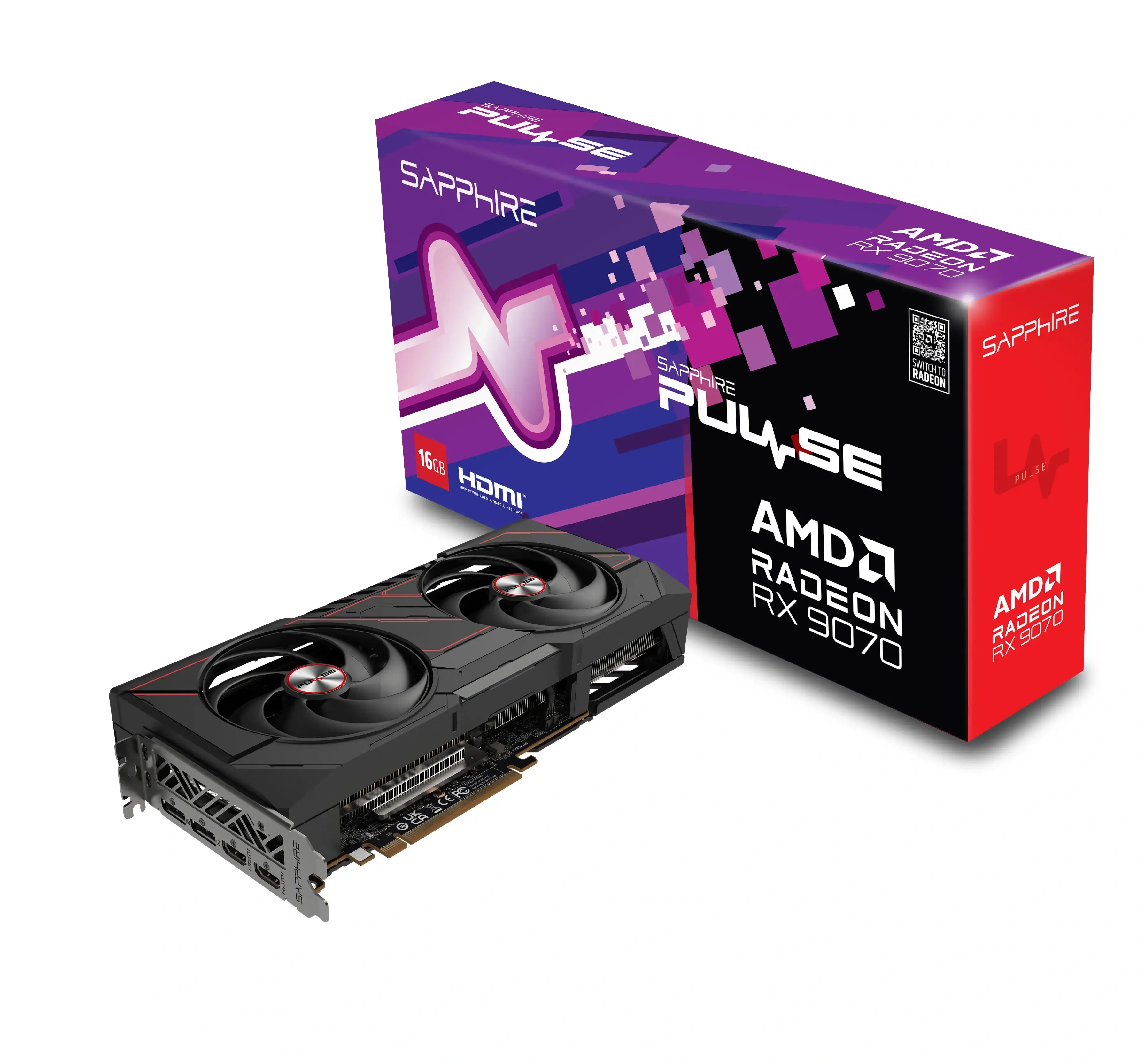SAPPHIRE PULSE AMD Radeon RX 9070 Gaming 16GB GDDR6 Graphics Card - AMD RDNA 4 Architecture
