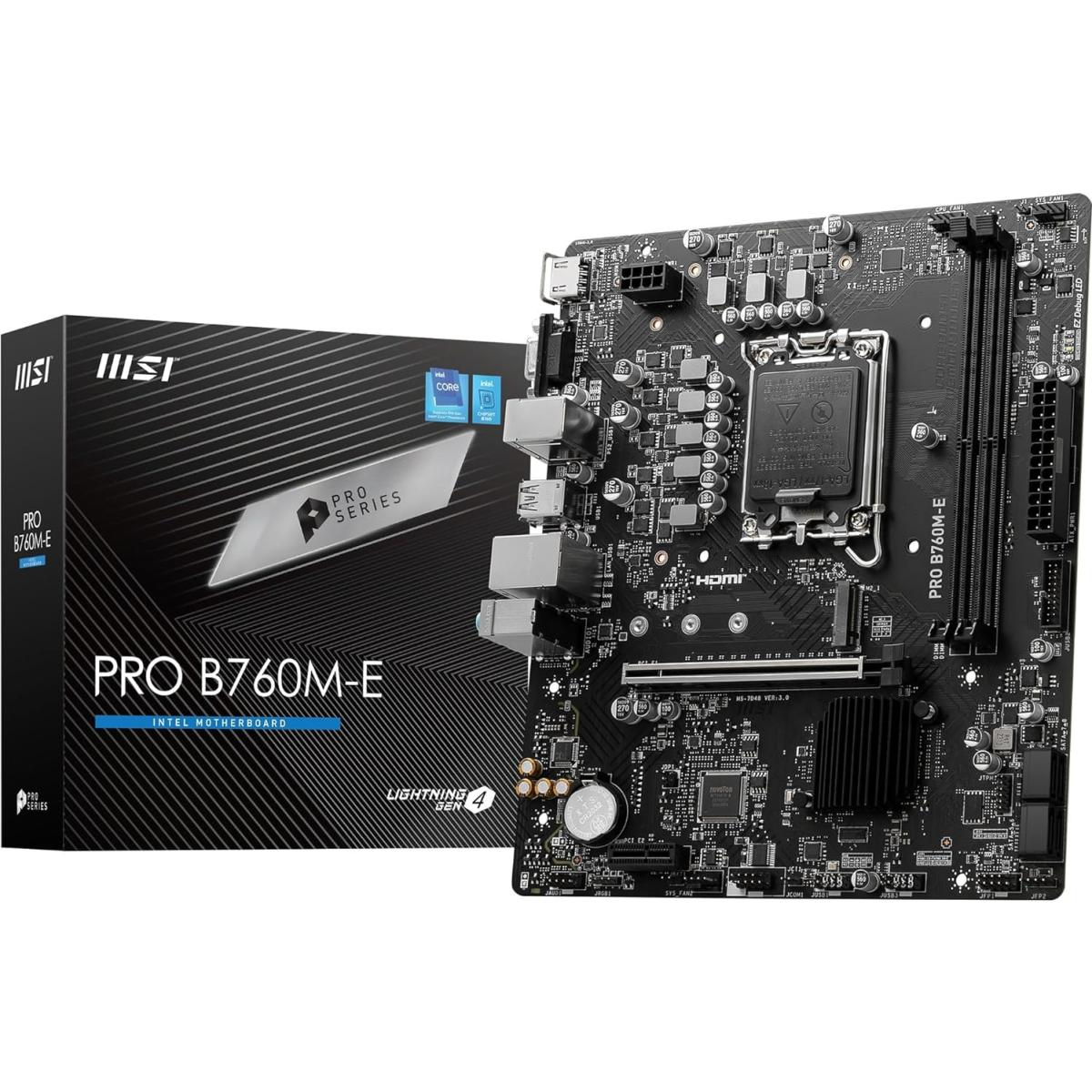 MSI PRO B760M-E DDR5 Intel® Core™ 14th/ 13th/ 12th Gen Processors LGA 1700 Motherboard