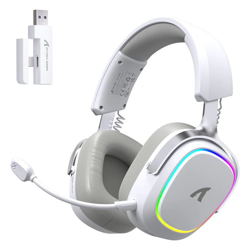 Attack Shark G800 Wireless RGB Gaming Headset - White