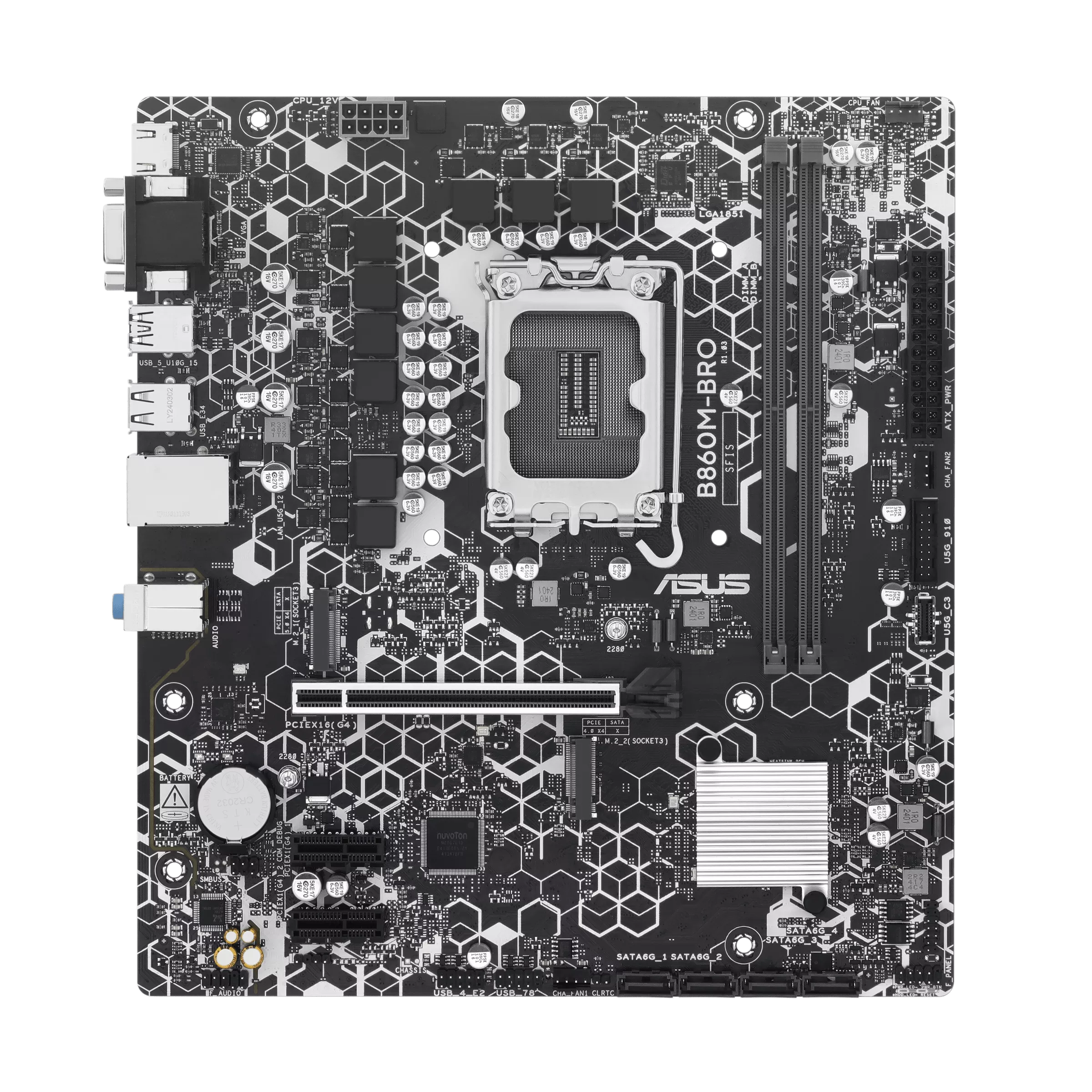 ASUS B860M-BRO DDR5 Support Intel Core Ultra Processors MOTHERBOARD