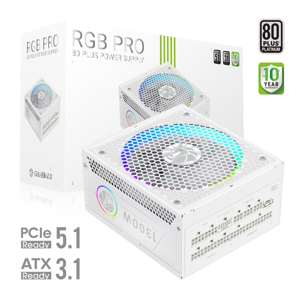 GAMEMAX RGB PRO 1300P WHITE  POWER SUPPLY