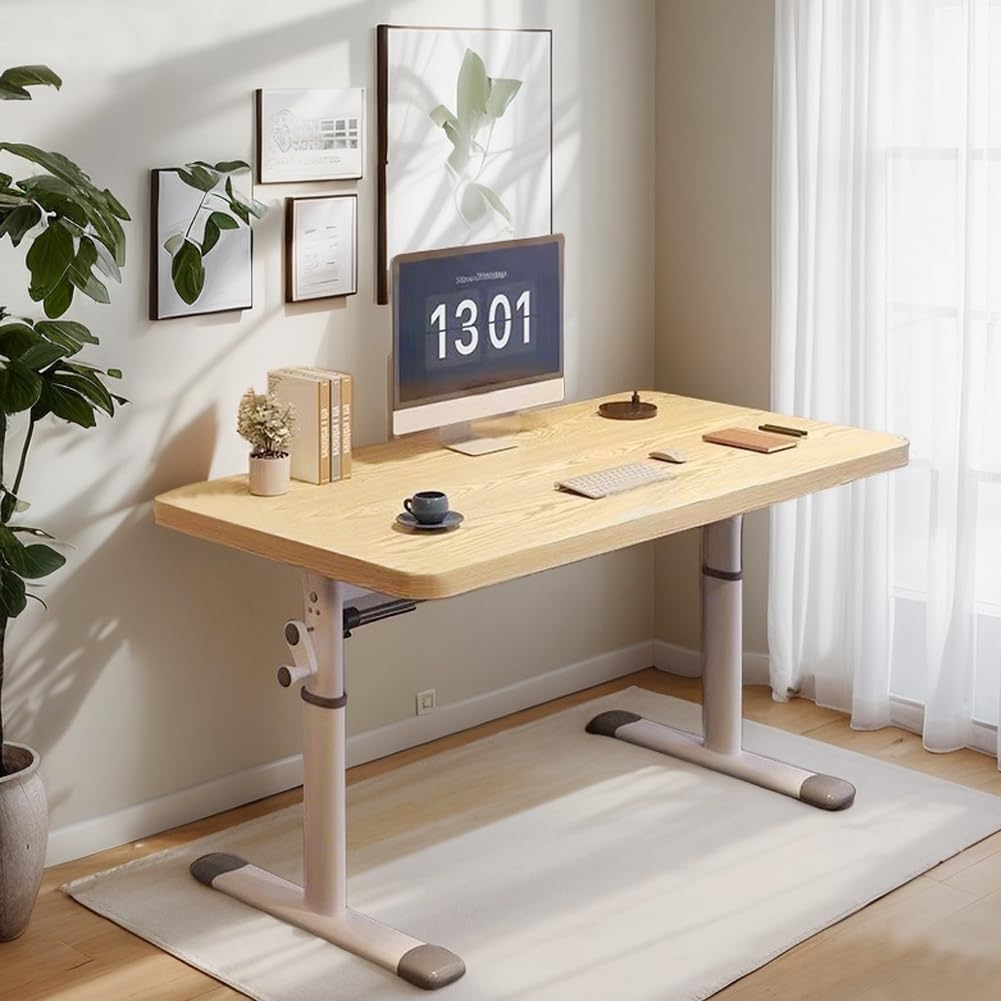 Home Office Desk Height Adjustable Manual Lifting Table Stand