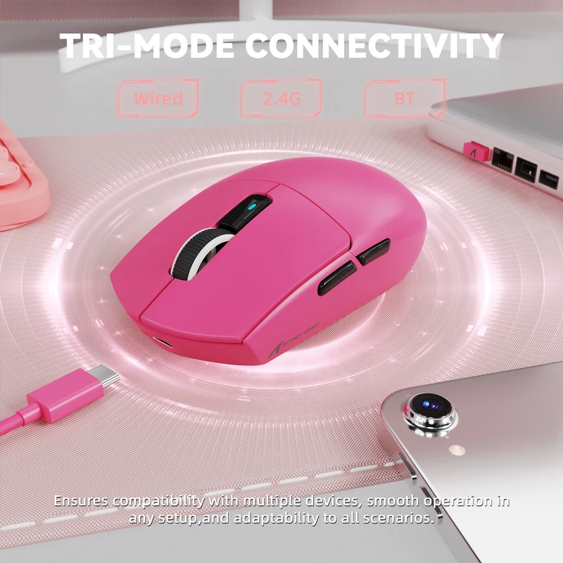 ATTACK SHARK G3 PRO Tri-mode Wireless Gaming Mouse - Berry Red