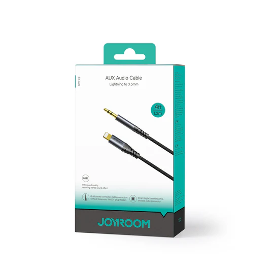 JOYROOM SY-A06 Audio-Transfer Series AUX Audio Cable (Lightning to 3.5mm) 1.2m-Black