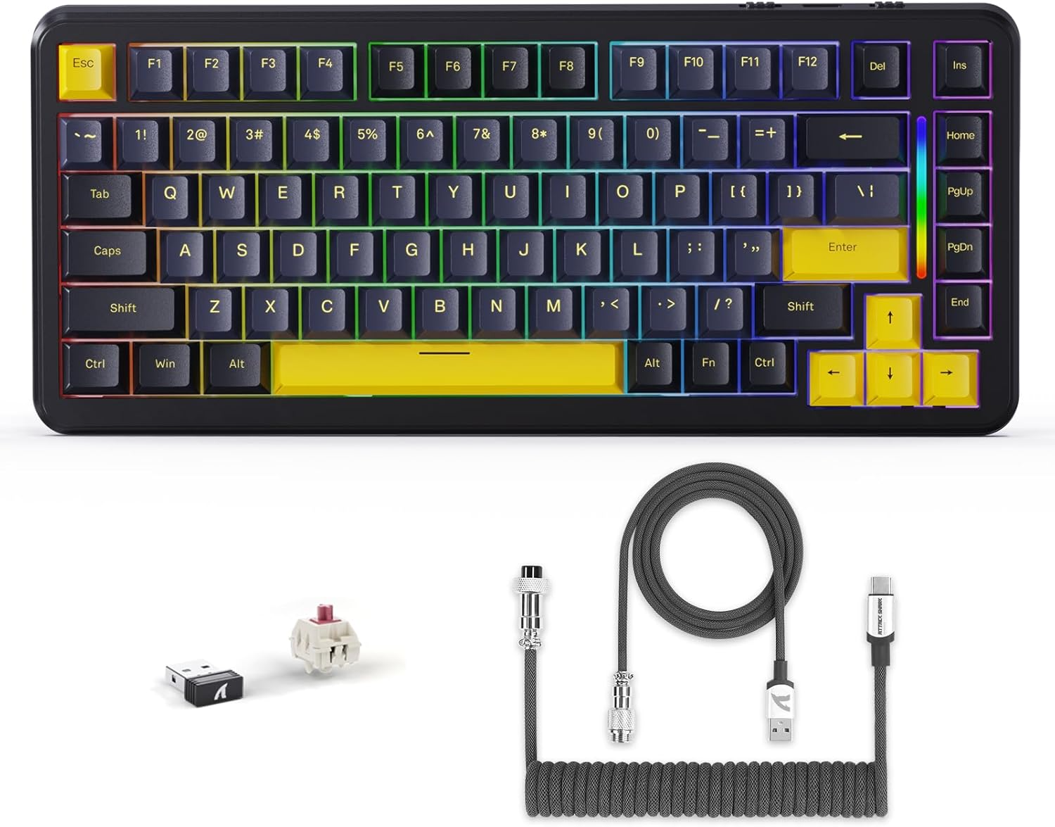 ATTACK SHARK M86 Tri-mode Gasket Blueberry switch Mechanical Keyboard - Star Black