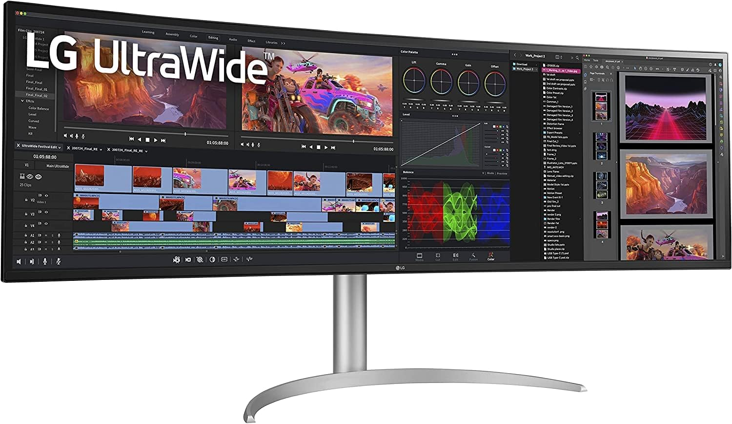 LG 49WQ95C-W 49 Inch Curved Ultra Wide™ DQHD 1440P Nano IPS 144Hz HDR 400 with G-SYNC® Compatible Monitor