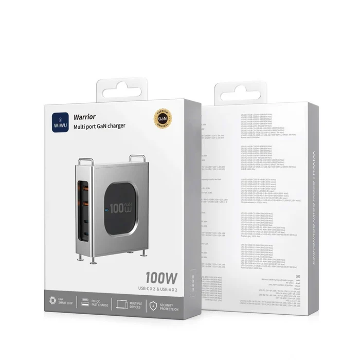 WIWU Wi-G013 EU 100W Warrior Multi-port GaN Charger 2C2A