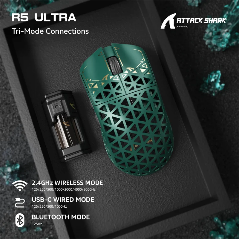 Attack Shark R5 Ultra Lightweight Mouse - Green