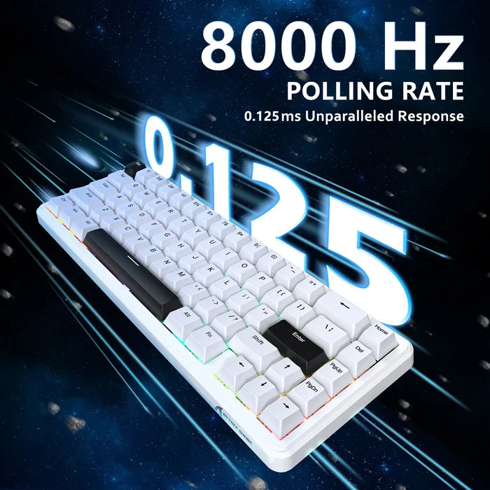 ATTACK SHARK X65 HE Magnetic Switch Rapid Trigger Keyboard - White