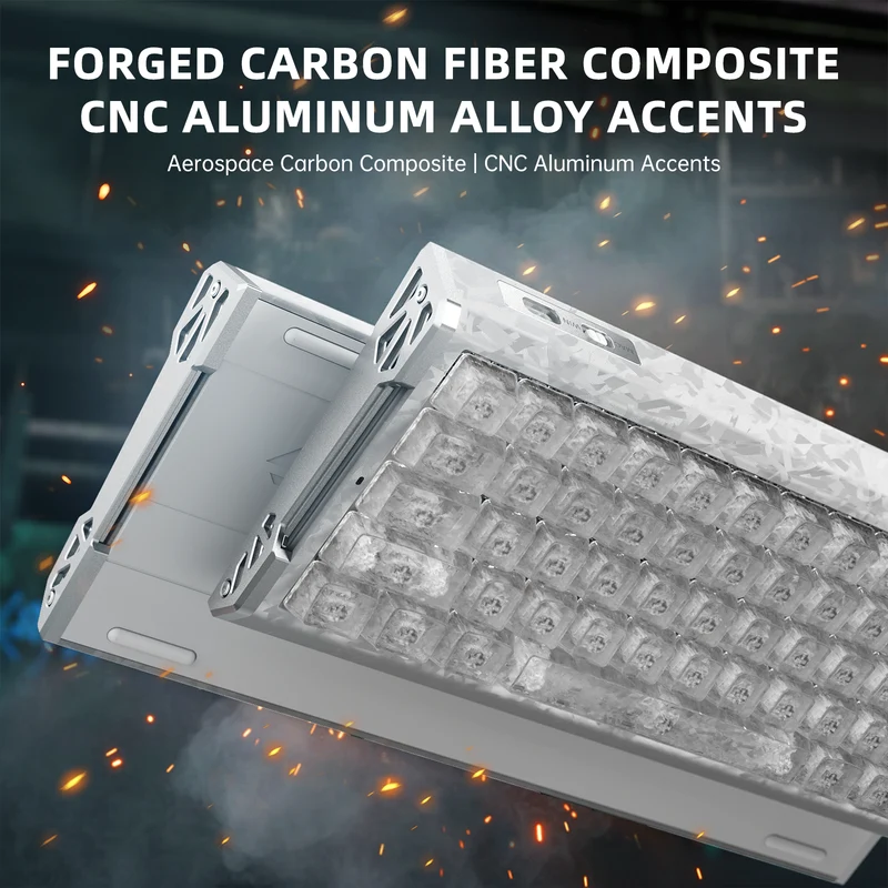 Attack Shark R68HE Carbon Fiber Wired Magnitec Switch  Keyboard -  Ice Ninja