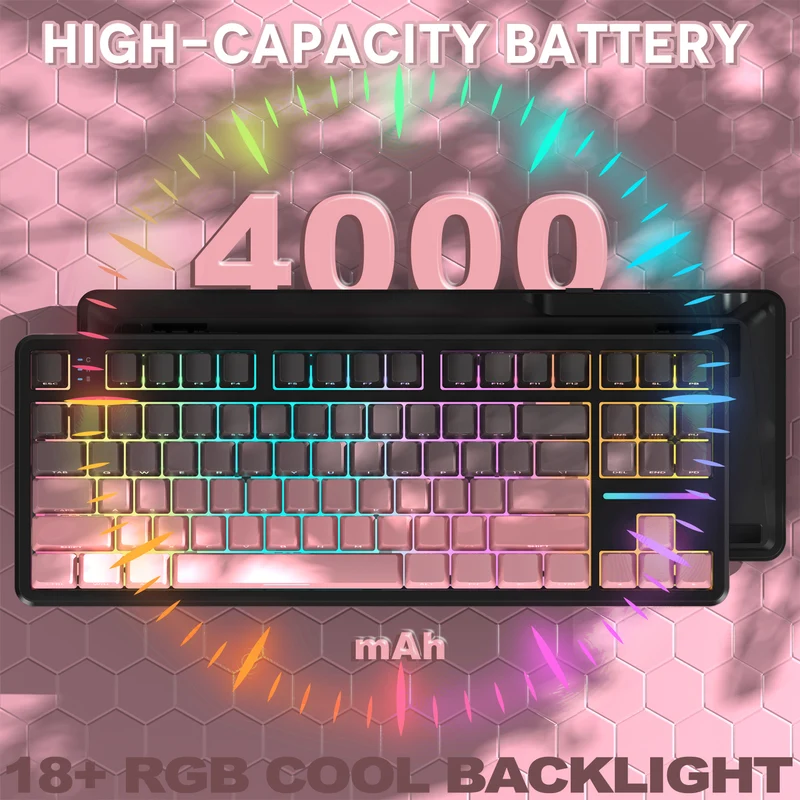 ATTACK SHARK X87 RGB Linear Strawberry Switch Wireless Star - BLACK BERRY