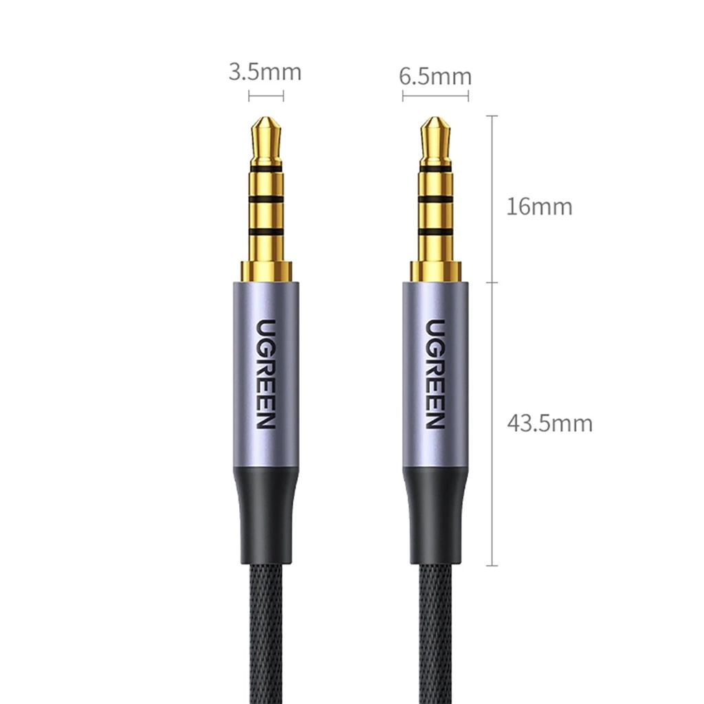 UGREEN 3.5mm Male to Male 4-Pole Microphone Audio Cable 1m (Blue aluminum shell + Braid)