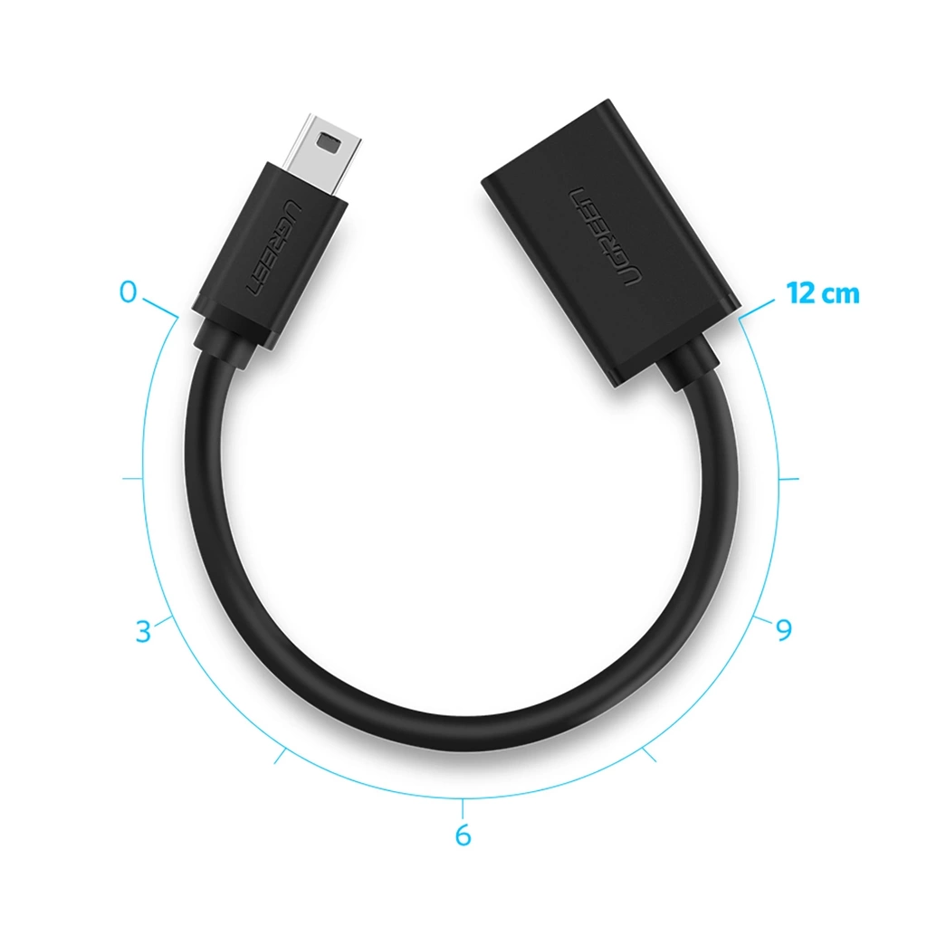 UGREEN US249 Mini USB 5Pin Male To USB 2.0 A Female OTG Cable 10CM