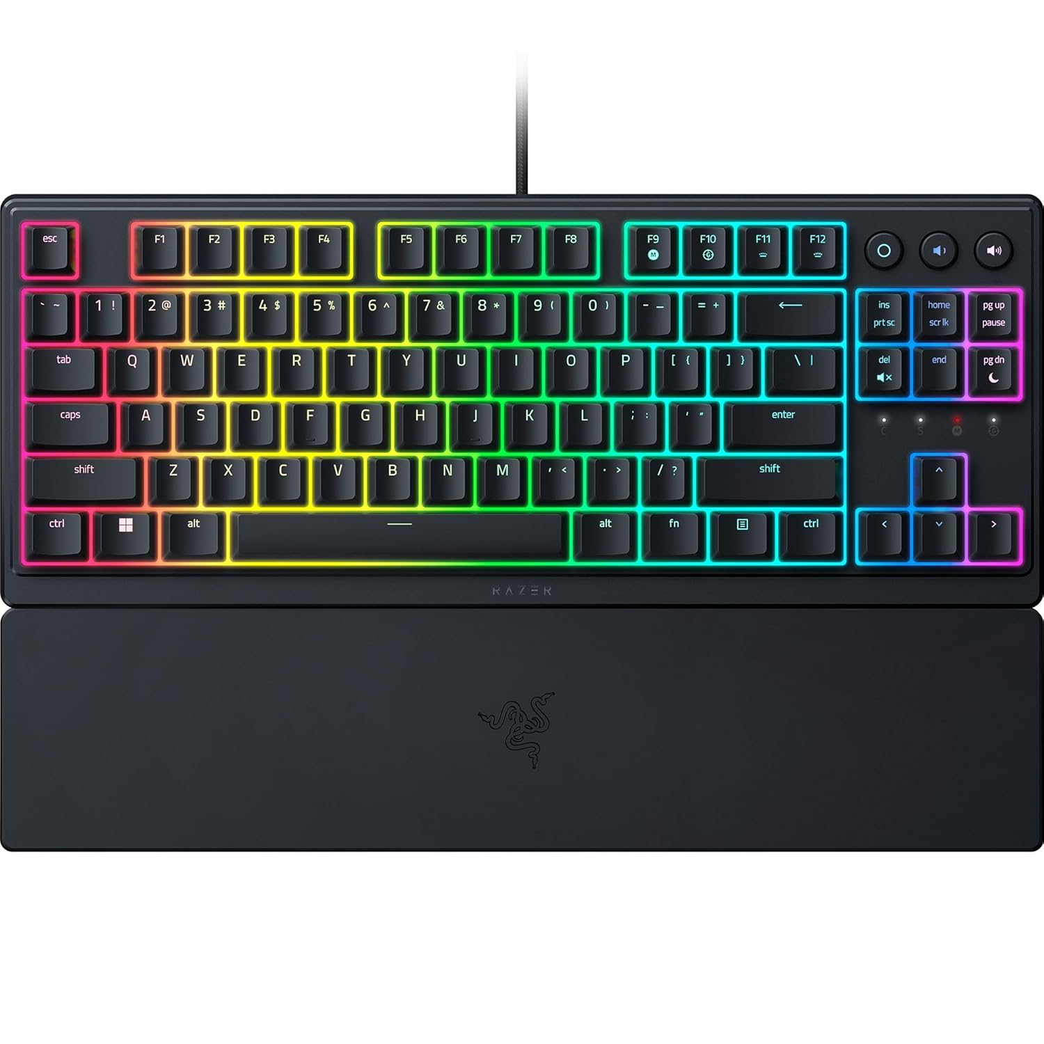 Razer Ornata V3 TKL Low-Profile Keys Mecha-Membrane SwitchesUV-Coated Keycaps Backlit Media Keys 8-Zone RGB Lighting Spill-Resistant w/ Wrist Wrest Razer Ornata V3 TKL Low-Profile Keys Mecha-Membrane SwitchesUV-Coated Keycaps Backlit Media Keys 8-Zone RGB Lighting Spill-Resistant w/ Wrist Wrest