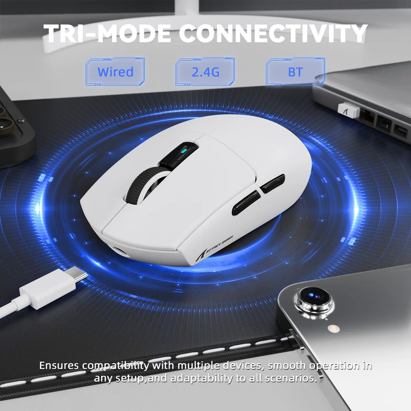 ATTACK SHARK G3 PRO Tri-mode Wireless Gaming Mouse - White