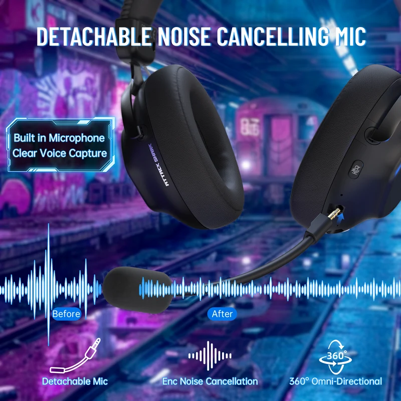 ATTACK SHARK L50 TRI-MODE HEADSET - BLACK